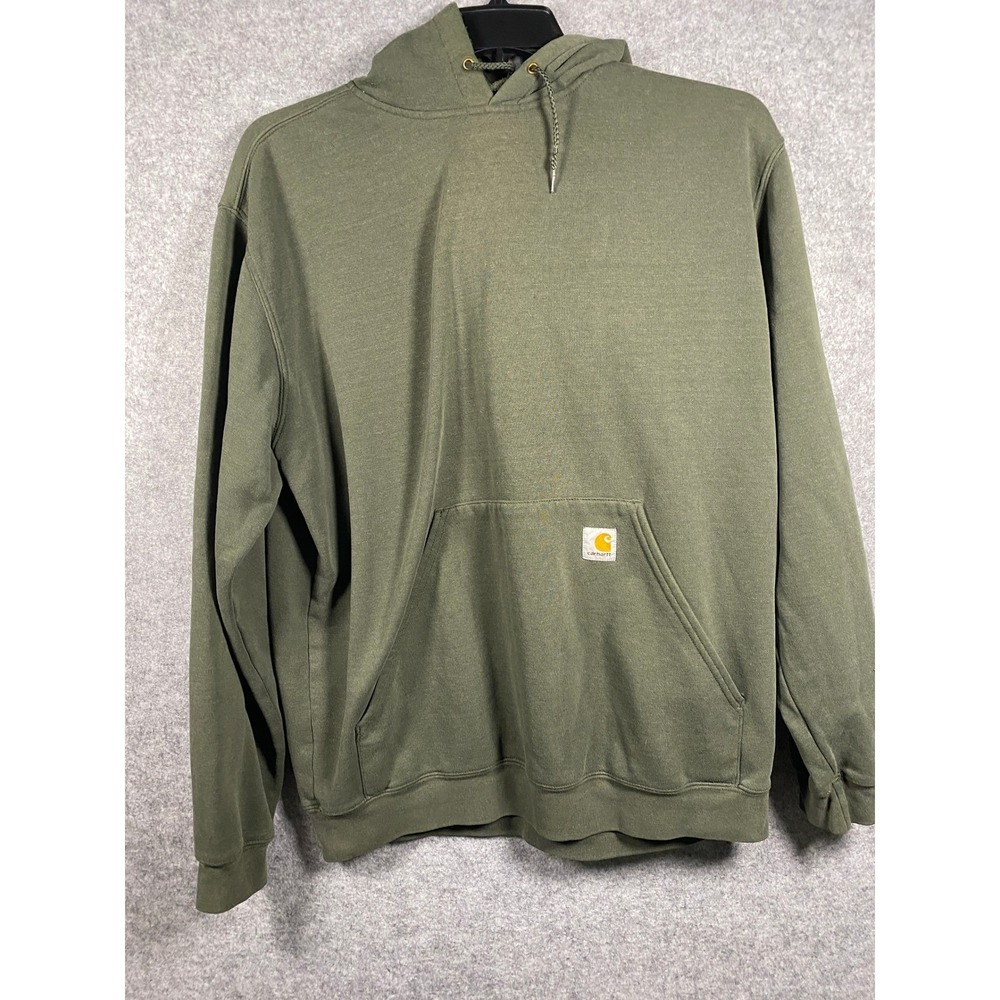 Carhartt Mens Olive Green Midweight Hooded Sweatshirt Fleece Hoodie Size Large